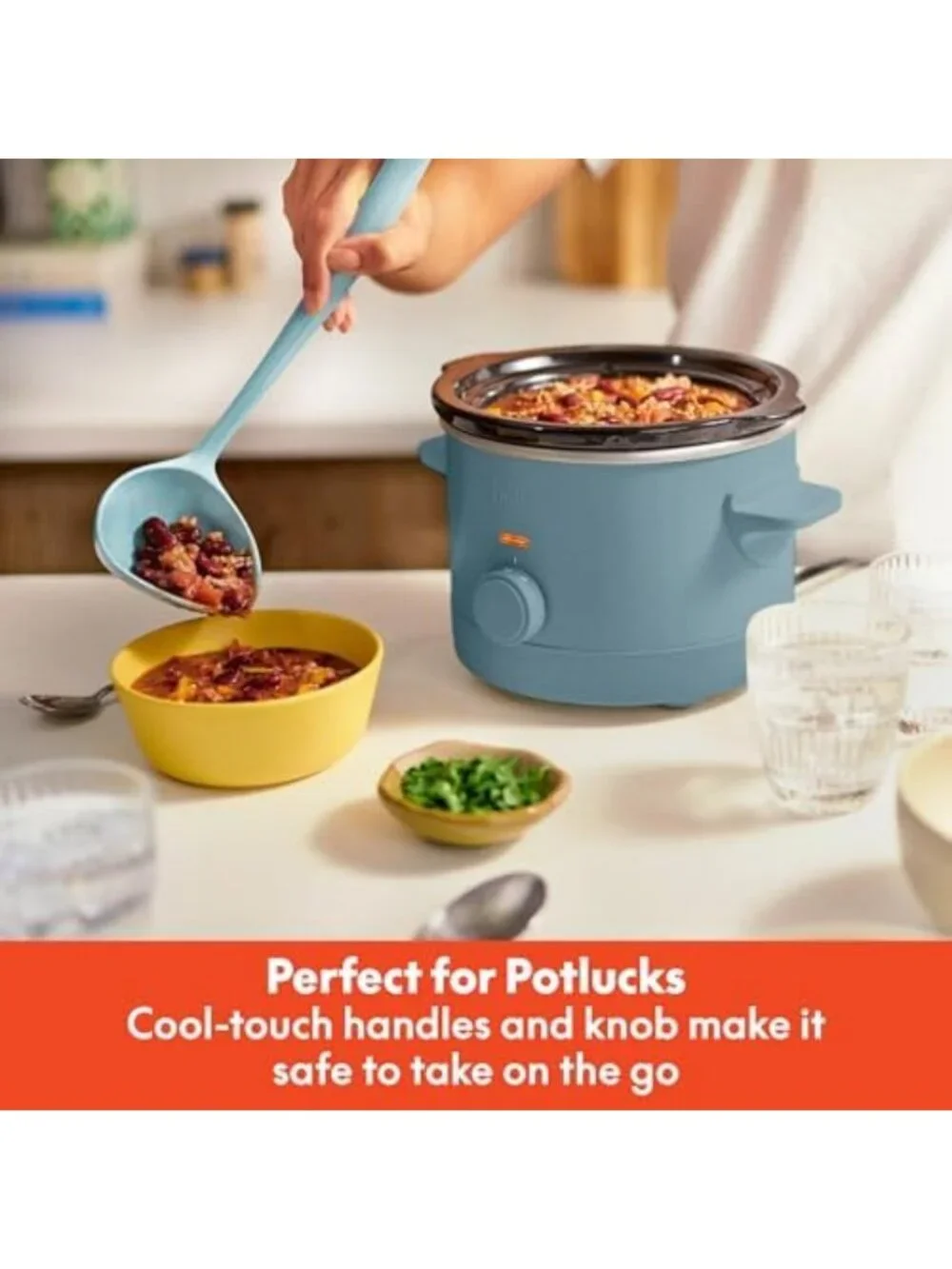 Non-Toxic 1.5qt Manual Slow Cooker with 3 Heat Settings - Perfect for Easy Meals